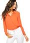 Camisa Manga Longa Seda Aishty Fashion Laranja - Marca Aishty