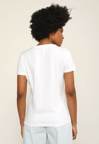 Camiseta Tommy Hilfiger Logo Bordado Branca