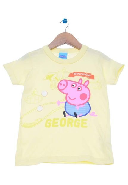 Camiseta Malwee George Amarela Estampada Peppa Pig Amarelo - Marca Malwee
