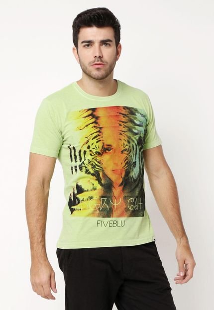 Camiseta FiveBlu Cat Verde - Marca FiveBlu