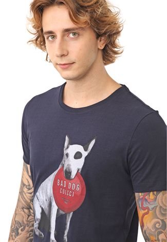 Camiseta Colcci Bad Dog Azul-Marinho