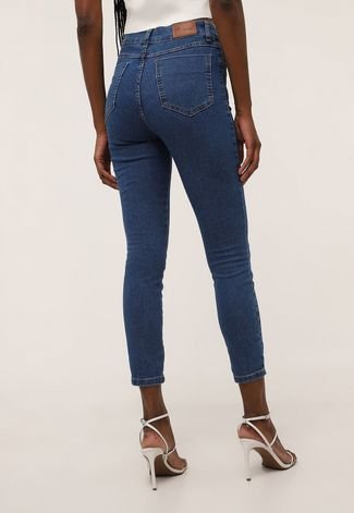 Calça Cropped Jeans Sawary Skinny Lisa Azul