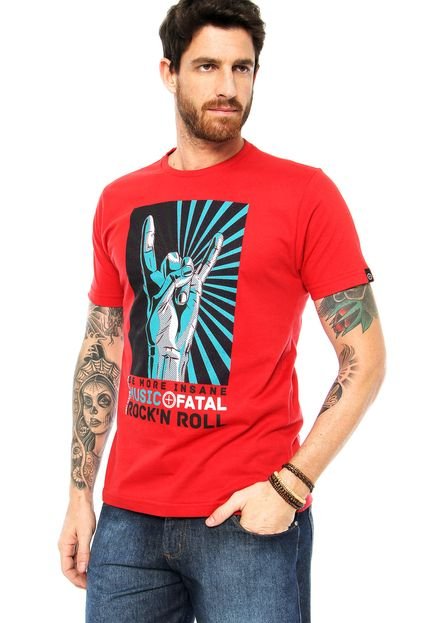 Camiseta Fatal Rock N' Roll Vermelha - Marca Fatal Surf
