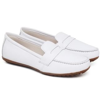 Sapato Mocassim Calçado Feminino Confort 512 Branco