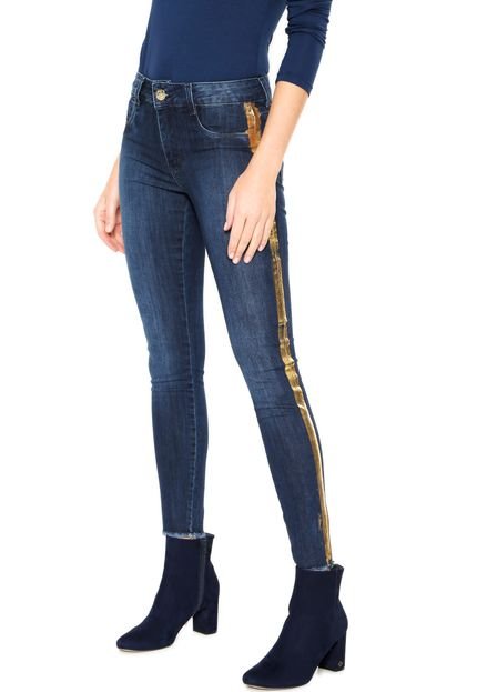 Calça Jeans Sawary Skinny Metalizada Azul - Marca Sawary