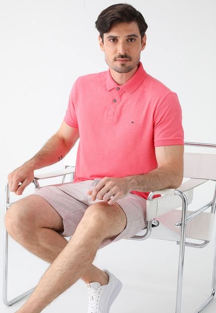 Camisa Polo Aramis Reta Gola Canelada Rosa - Marca Aramis