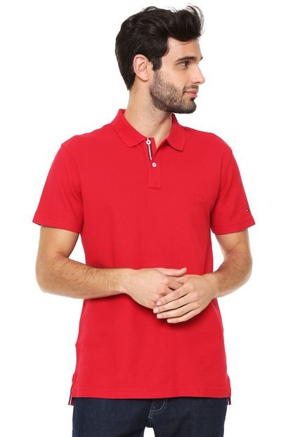Camisa Polo Tommy Hilfiger Reta Structure Vermelha - Marca Tommy Hilfiger