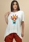 T-Shirt Baby Malha Manga Curta Corte a Fio Off White Girafa - Marca Amazonia Vital