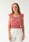 Blusa Cropped Lez a Lez Ajustada Estampada Rosa - Marca Lez a Lez