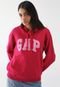 Blusa de Moletom Flanelada Fechada GAP Bright Beet Vermelha - Marca GAP