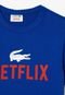 Camiseta infantil Lacoste x Netflix em algodão orgânico estampado Azul - Marca Lacoste