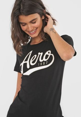 Camiseta Aeropostale Logo Preta - Compre Agora