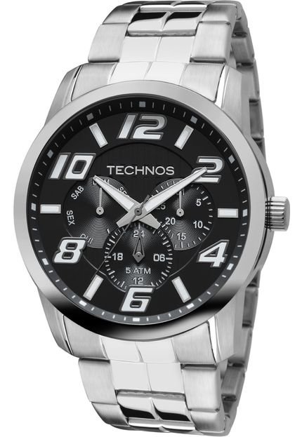 Relógio Technos Multifunção Prata Redondo - 6P29Aft/1P - Marca Technos 