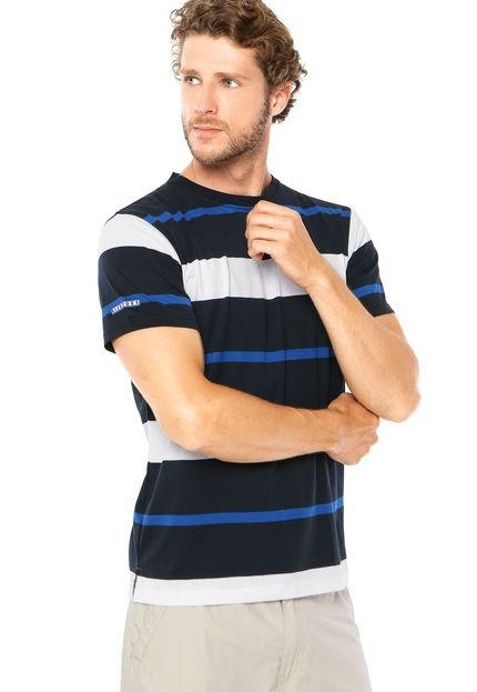 Camiseta Aleatory Bordado Azul/Branca - Marca Aleatory