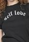 Camiseta Forever 21 Self Love Preta - Marca Forever 21