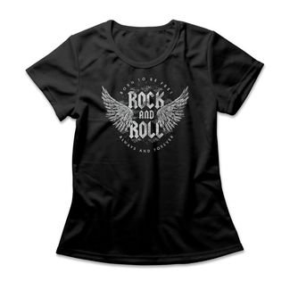 Camiseta Feminina Rock And Roll - Preto
