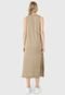 Vestido Hering Midi Liso Bege - Marca Hering