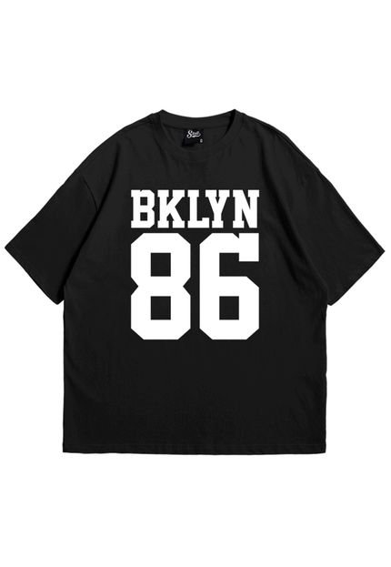 Camiseta Skull Clothing Oversized Brooklyn 86 Preto - Marca Skull Clothing