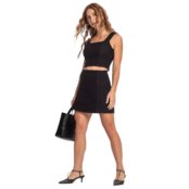 Conjunto Feminino Rovitex com Cropped e Shorts Saia Preto - Marca Rovitex