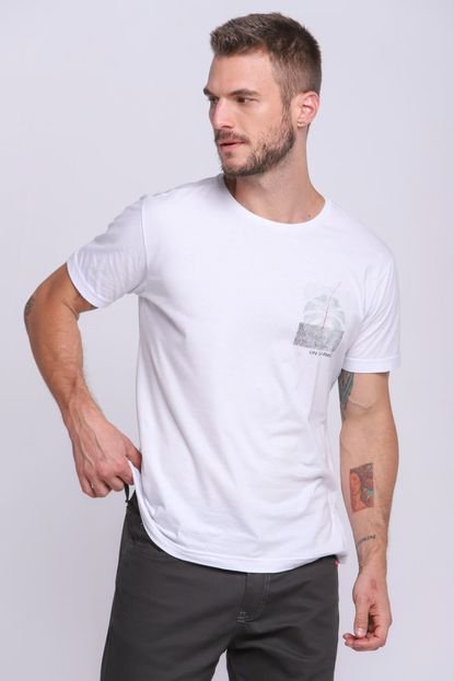 Camiseta Masculina Algodão Folha Estampada Polo Wear Branco - Marca Polo Wear
