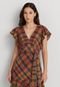 Vestido Lauren Ralph Lauren Curto Xadrez Caramelo - Marca Lauren Ralph Lauren