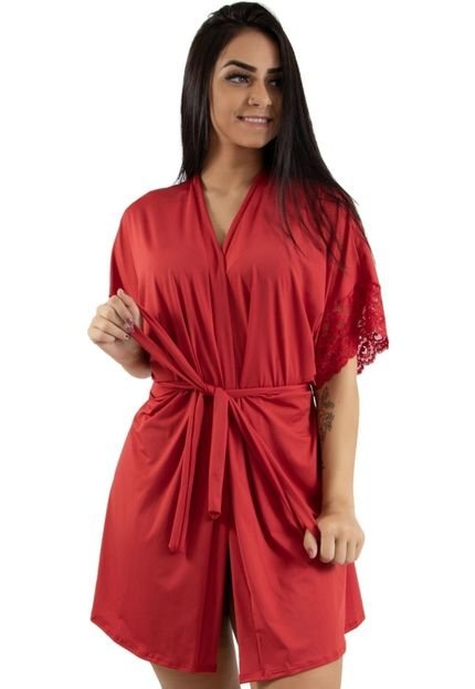 Robe Fitss Romantic Com Renda Vermelho - Marca Fitss