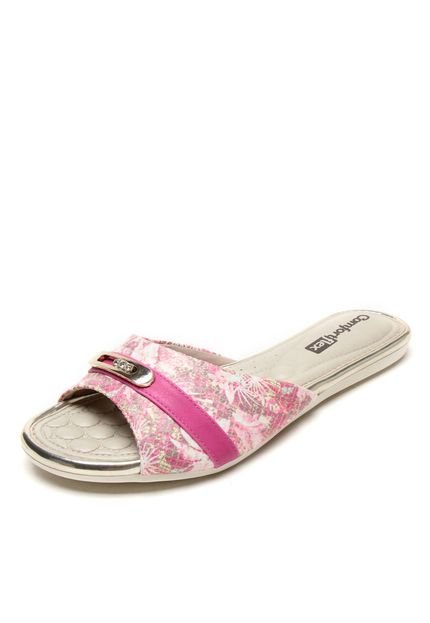 Rasteira Comfortflex Strass Rosa - Marca Comfortflex