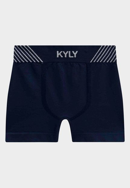 Cueca Infantil Kyly Boxer Logo Azul-Marinho - Marca Kyly