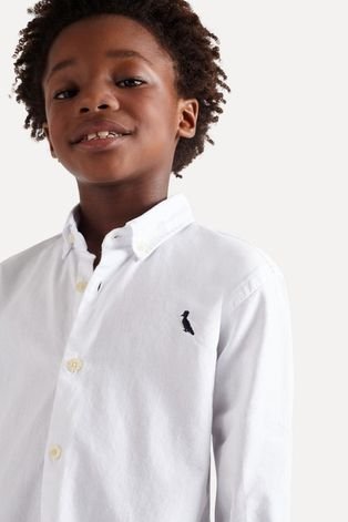 Camisa Infantil Cont Ml Oxford Reserva Mini Branco