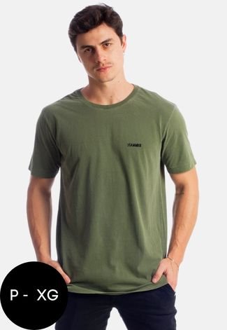 Camiseta Efeito Estonado Hammer Verde Musgo Premium