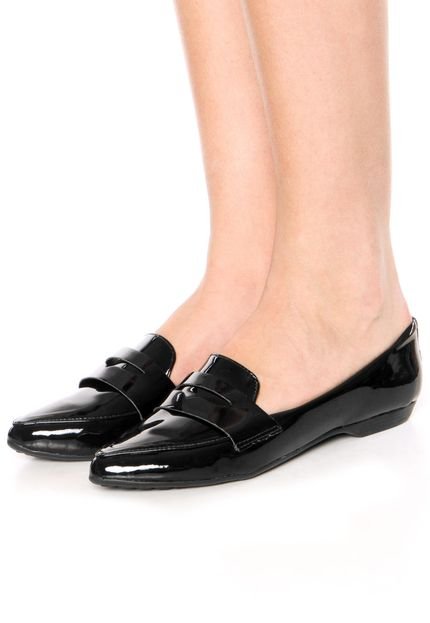 Mocassim DAFITI SHOES Bico Fino Preto - Marca DAFITI SHOES