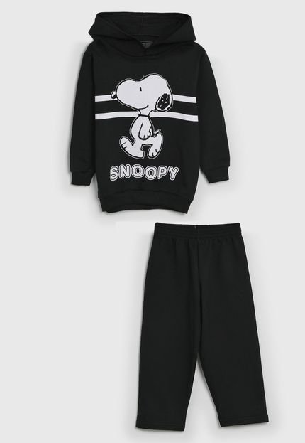 Conjunto 2pçs Tricae por Snoopy Longo Infantil Estampado Preto - Marca Tricae por Snoopy