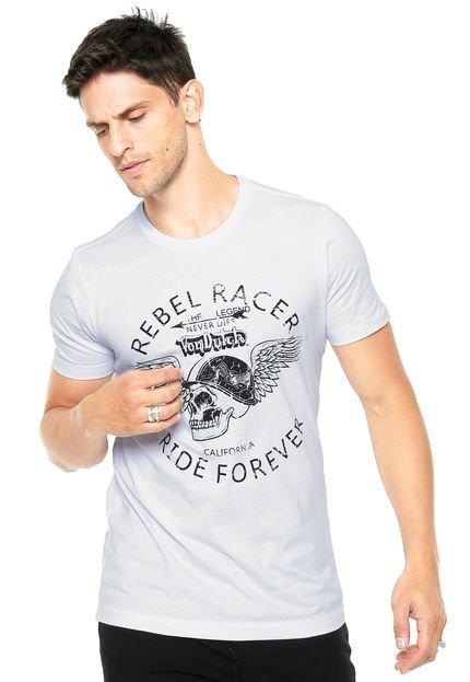 Camiseta Von Dutch  Rebel Racer Branca - Marca Von Dutch 