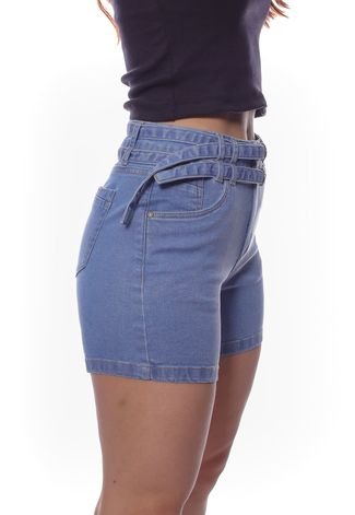 Shorts Jeans Feminino Com Cinto Crocker