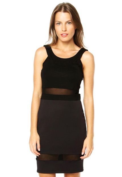 Vestido Sommer Recortes Preto - Marca Sommer