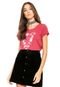 Camiseta Guess Estampada Rosa - Marca Guess