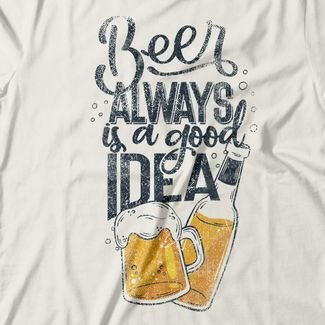 Camiseta Feminina Beer Good Idea - Off White