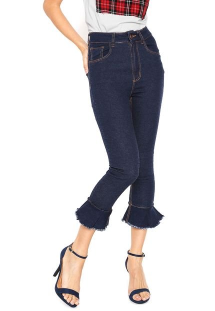 Calça Jeans GRIFLE COMPANY Cropped Skinny Babado Azul - Marca GRIFLE COMPANY