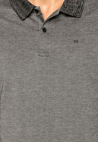 Camisa Polo Calvin Klein Jeans Logo Cinza