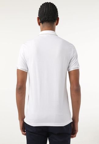 Camisa Polo Calvin Klein Slim Logo Branca - Compre Agora