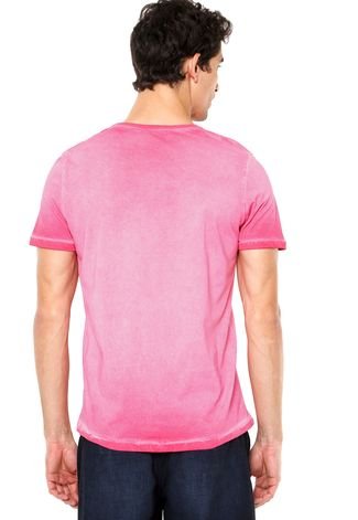 Camiseta Colcci Slim Estampada Rosa