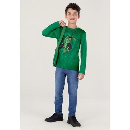 Camiseta Os Vingadores Em Malha Infantil Unissex Verde Incolor - Marca Brandili