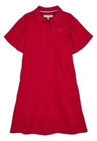 Vestido Tipo Polo Essential En Jacquard Niña Rojo Tommy Hilfiger