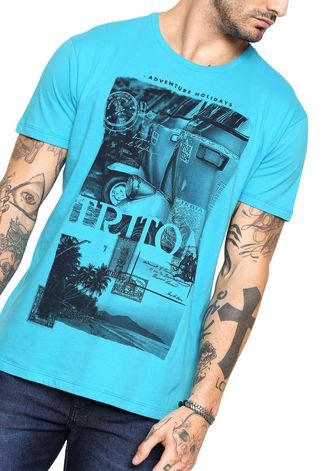 Camiseta Triton Estampada Azul