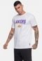 Camiseta NBA Masculina Wordname Los Angeles Lakers Off White - Marca NBA