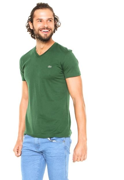 Camiseta Lacoste Decote V Verde - Marca Lacoste