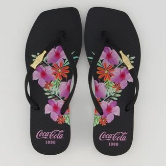 Chinelo Coca Cola San Carlo Square Feminino Preto