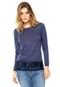 Blusa FiveBlu Renda Azul - Marca FiveBlu