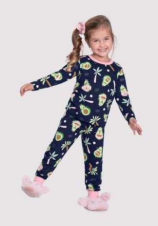 Pijama Longo Infantil Menina com Estampa Divertida