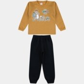 Casaco E Calça De Inverno Infantil Masculino Kit 5 Conjunto De Menino em Moleton - Marca CFAstore